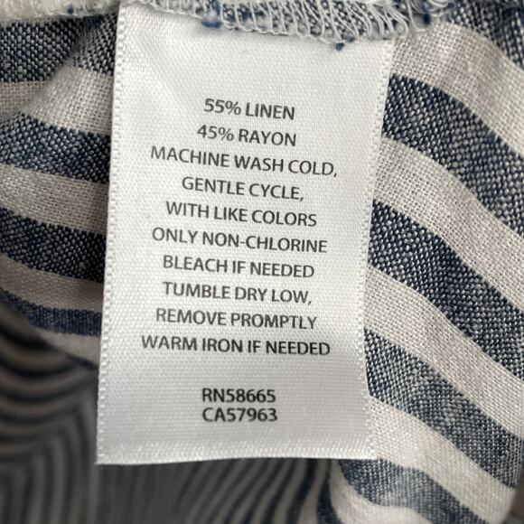 Caslon Nordstrom Women's Stripe Linen Blend Top Sz 3X Dolman Slv Boho Lagenlook - Picture 9 of 9